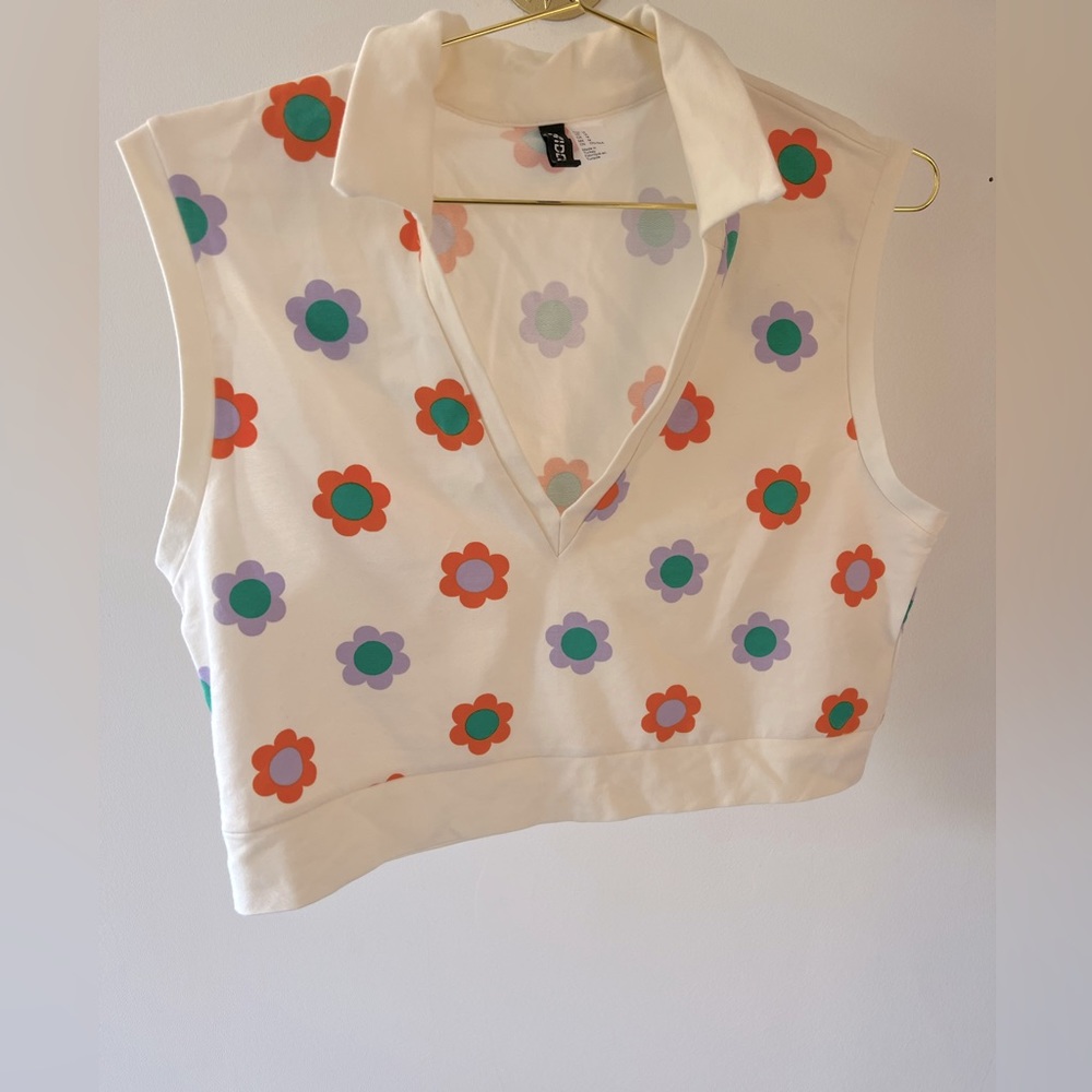 70s Flower Print Top